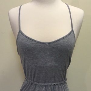 Gray Midi Sundress with Shelf Bra